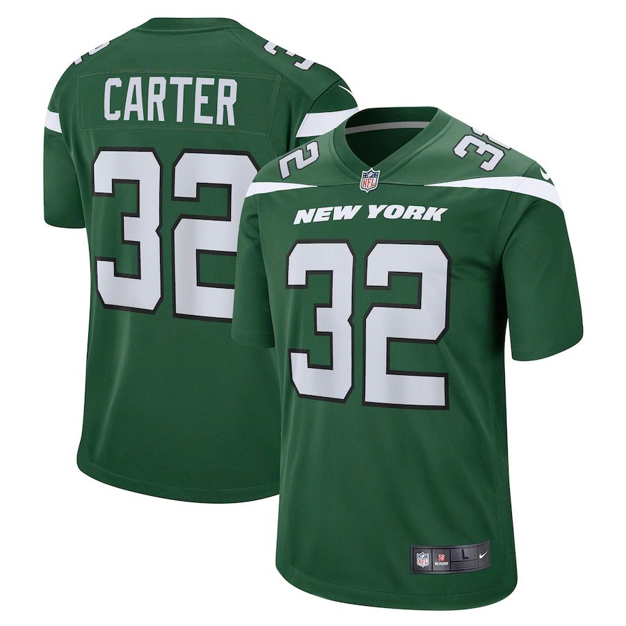 Men New York Jets #32 Michael Carter Nike Gotham Green Game NFL Jersey->new york jets->NFL Jersey